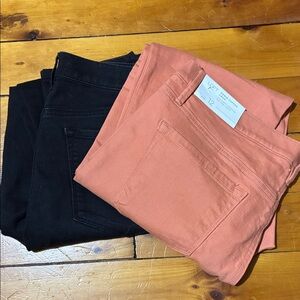 LOFT Black and Coral Women Jeans